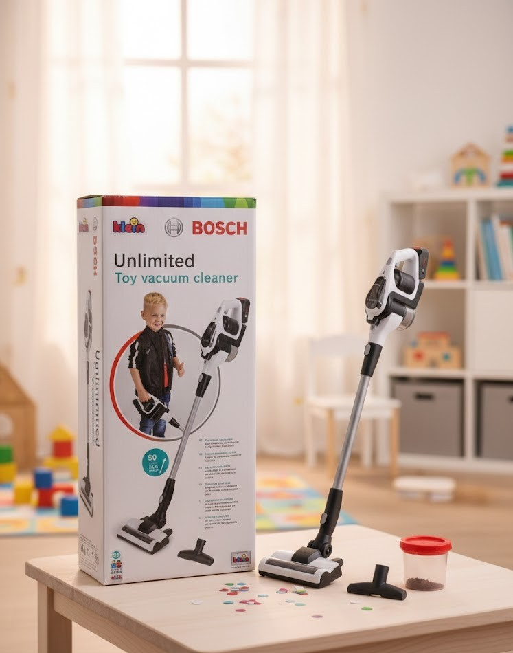Bosch Klein Unlimited Spielzeug-Staubsauger – Realistisches Haushalts-Set für Ki